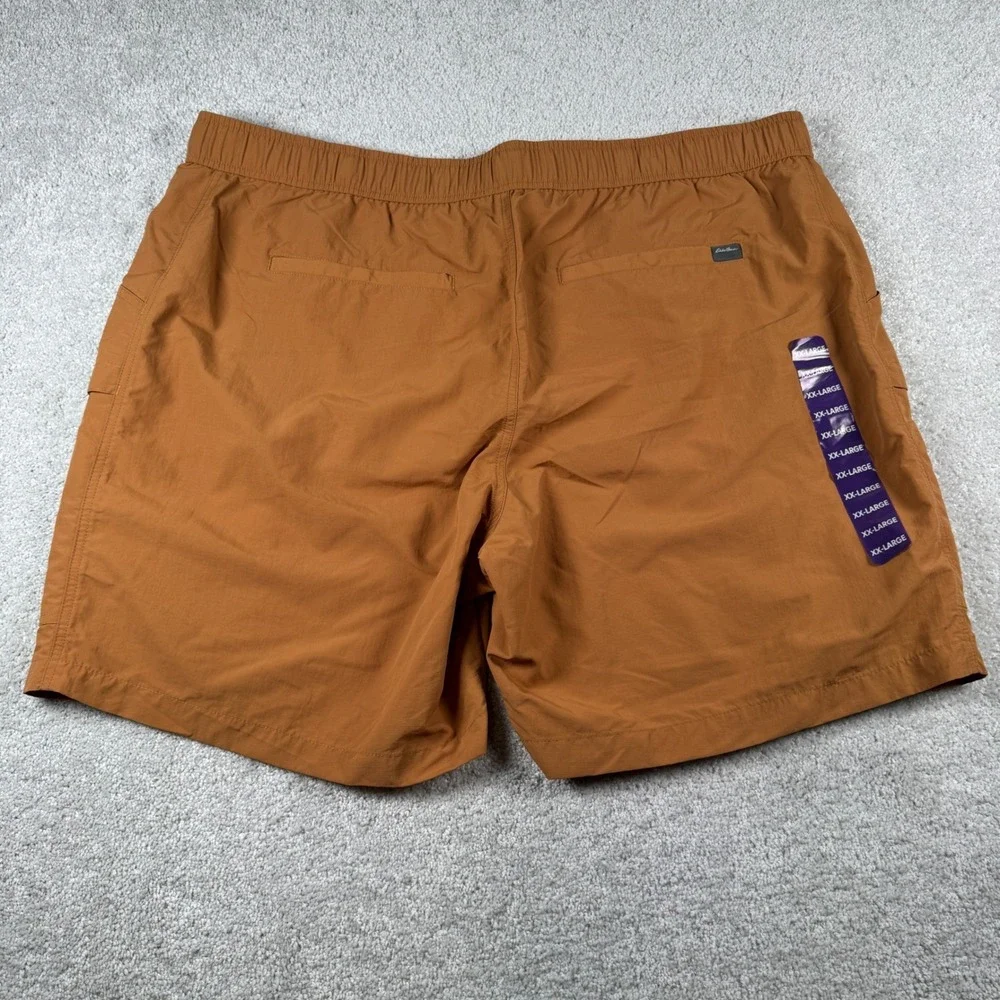 Eddie Bauer Mens XXL Shorts Brown Horizon Guide Cargo Hiking Belted 2XL